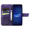 For Asus ROG Phone 6 Butterfly Love Flower Embossed Flip Leather Phone Case(Dark Purple)