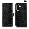 For Samsung Galaxy A26 5G Crocodile Top Layer Cowhide Leather Phone Case(Black)