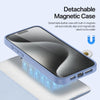 For iPhone 15 Pro Max DUX DUCIS Lawa Series 2 in 1 Wallet Zipper Detachable MagSafe Phone Case with Lanyard(Light Blue)