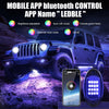 6 in 1 DC12V Car Mobile Phone Bluetooth APP Control  RGB Symphony Chassis Light with 16LEDs SMD-5050 Lamp Beads