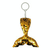 10 PCS Reflective Mermaid Keychain Sequins Mermaid Tail Accessories Car Luggage Pendant(Gold)