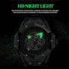 BINBOND B2266 Men Luminous Calendar Outdoor Waterproof Watches, Color: Black Leather-Black Steel