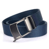 AWMN Men Nylon Cutout Automatic Buckle Toothless Belt, Length: 120cm(Royal Blue)