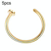 5pcs Stainless Steel Nose Ring Without Hole C-Shape Nose Staple Lip Band Earrings, Size: 1.0 x 8+2(Gold)