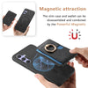 For Samsung Galaxy M34 / F34 5G Retro Cross Leather Ring Side Insert Card Bag MagSafe Phone Case(Black)