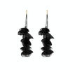 Long Exaggerated Fabric Art Handmade Petal Earrings, Color: E1908-29 Black