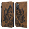 For Samsung Galaxy A16 5G Retro Skin Feel Butterflies Embossing Horizontal Flip Leather Phone Case(Brown)