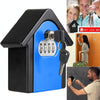Wall Mounted Key Safe Box - 4 Digit Combination Lock - Blue