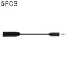 5 PCS 13cm Metal 3.5mm Audio 4 Pole Female to 3 Pole Male Microphone Adapter Cable(Black)