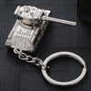 Men Car Pendant Personalized Tank World Model Keychain(Tank Silver)