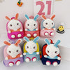 Kindergarten School Bag Plush Toy Children Cute Cartoon Backpack(Bunny Dark Pink)