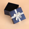 10 PCS Bowknot Jewelry Gift Box Square Jewelry Paper Packaging Box, Specification: 8x8x3.5cm(Dark Blue)