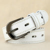 ZK--049 Double-stitched Hollow Pin Buckle Belt, Length: 110cm(White)