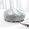 Autumn and Winter Beret Ladies Hats Plush Warmth Retro Painter Hat, Size: Adjustable(Light Gray)