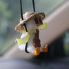 Car Cartoon Duck Rear View Mirror Interior Pendant(Brown Guitar Duck)