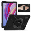 For Xiaomi Redmi Pad Pro 12.1 Rotatable Holder Silicone Hybrid PC Tablet Case with Shoulder Strap(Black)