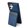 For Samsung Galaxy S22 Ultra 5G Skin Feel Detachable Card Bag Magsafe Phone Case(Blue)