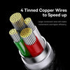 Baseus StarSpeed 3.5A USB to 8 Pin + Type-C + Micro USB 3 in 1 Charging Data Cable, Length:0.6m(Black)