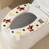 1pair Adhesive Waterproof Four-Season Universal Toilet Mat(Cheese Puppy)