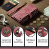 For Samsung Galaxy S25+ 5G CaseMe C30 Card Slots Zipper Wallet Leather Phone Case(Red)