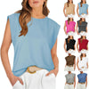 Women Summer Loose Top Basic T-Shirt Round Neck Casual Tank, Size: XL(Wine Red)