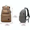 Multi-Function Travel Casual Canvas Backpack Students Bag with External USB Charging Interface & Headphone Jack (Coffee)