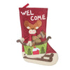 CX20228 Elk Pattern Christmas Sock Gift Bag Christmas Tree Pendant Decoration