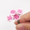 10 PCS 1:12 Mini Doll House Garden Bedroom Scene Decoration Rose(Pink)