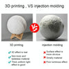 8cm Touch Control 3D Print Moon Lamp, USB Charging 7-color Changing LED Energy-saving Night Light with Wooden Holder Base