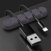 5 PCS 4 Holes Bear Silicone Desktop Data Cable Organizing And Fixing Device(Lavender Grey)