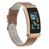 K50 1.08 inch Leather Band Earphone Detachable IP67 Waterproof Smart Watch Support Bluetooth Call(Brown)