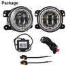 2 PCS DC12V-30V / 30W / 3A / 1440LM 12LEDs  4 inch Car LED Colorful Fog Light, Style: White Background (Yellow Light)