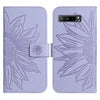 For Asus ROG Phone 3 ZS661KS Skin Feel Sun Flower Pattern Flip Leather Phone Case with Lanyard(Purple)