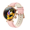 T86 Woman Health 1.27 inch Smart Watch, BT Call / Physiological Cycle / Heart Rate / Blood Pressure / Blood Glucose / SOS(Rose Gold Pink Leather)