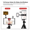 PULUZ 2 in 1 Vlogging Live Broadcast LED Selfie Light Smartphone Video Rig Kits with Cold Shoe Tripod Head for iPhone, Galaxy, Huawei, Xiaomi, HTC, LG, Google, and Other Smartphones(Red)