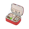 HN-002 Travel Mini Portable PU Ear Stud Jewelry Storage Box(Red)