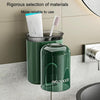 Washing Cup Toothbrush Holder Wall Mounted Home Bathroom Multifunctional Storage Rack(Cream Color)