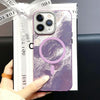 For iPhone 11 Pro Max Tinfoil Texture MagSafe PC Phone Case(Purple)