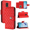 For Redmi Note 9S / Note 10 Lite Rhombic Texture Flip Leather Phone Case with Lanyard(Red)