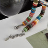 OPK GS1545 Stainless Steel Chain Colorful Volcanic Stone Bracelet