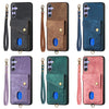 For Samsung Galaxy S25 Ultra 5G Retro Card Wallet Fold Leather Phone Case with Strap(Green)