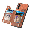 For Samsung Galaxy S25 5G Carbon Fiber Horizontal Flip Zipper Wallet Phone Case(Brown)