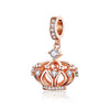 S925 Sterling Silver Pendant Rose Gold Crown DIY Necklace Accessories