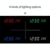 Multicolor Sounds Control Wooden Clock Modern Digital LED Desk Alarm Clock Thermometer Timer Wooden Blue