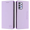For Samsung Galaxy A32 5G / M32 5G RC01 Dual-Folded Magnetic Suction RFID Leather Phone Case(Light Purple)