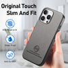 For iPhone 14 Plus Twill Fabric Leather Skin Back Phone Case(Gray)