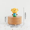 Wooden Music Box Music Boxmini Cute Pet Decoration Children Holiday Gifts(Blue Clothes Puppy)