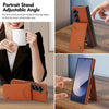 For Samsung Galaxy Z Fold5 AwQuer RFID Vertical Flip Card Bag Holder Leather Phone Case(Brown)