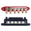 M8 Nylon Base RV Yacht Waterproof Dustproof Cover 6-post Bus Bar, Color: Red With Terminal Heat Shrink Tube