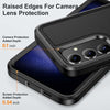 For Samsung Galaxy S24+ / S25+ 5G Rugged PC Hybrid Silicone Phone Case with Holder(Black)